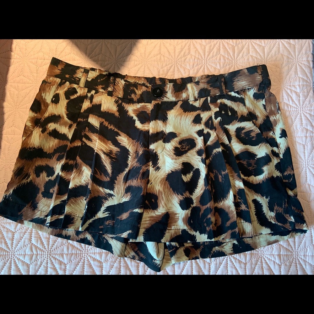 Leopard silky soft shorts size medium